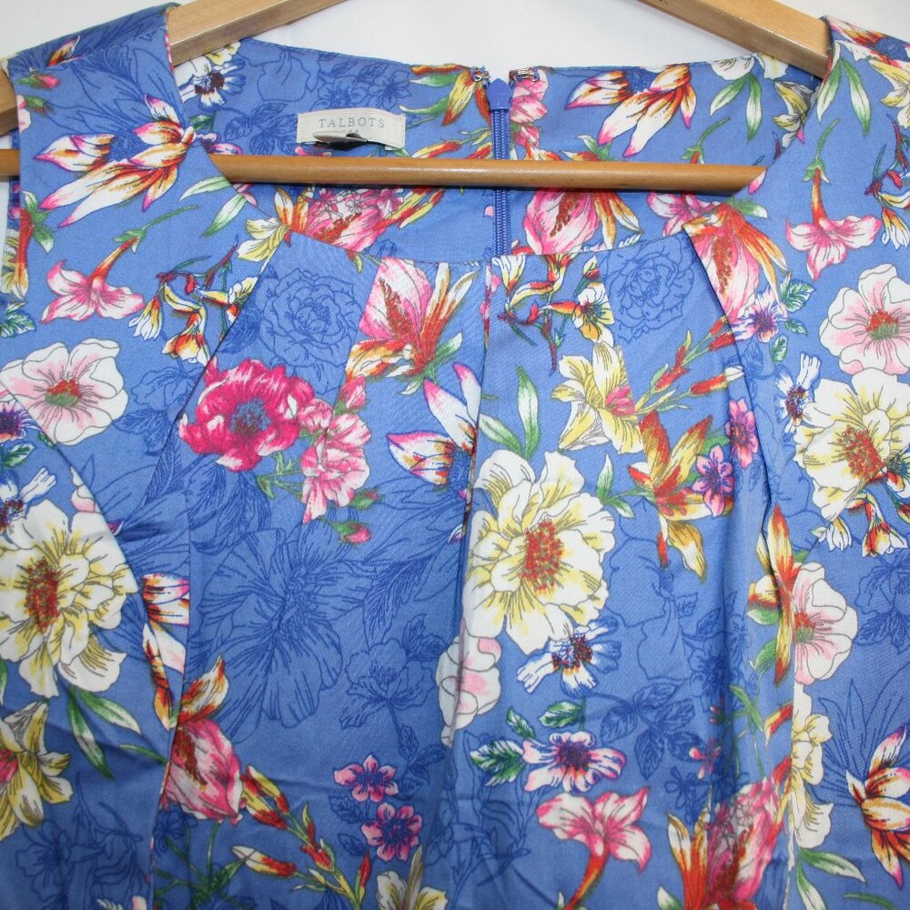 NWTS Talbots Springtime Cotton/Spandex Floral Shift Dress Size 6 - Picture 3 of 5